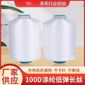 本白涤纶低弹丝100D96F轻网络长丝DTY